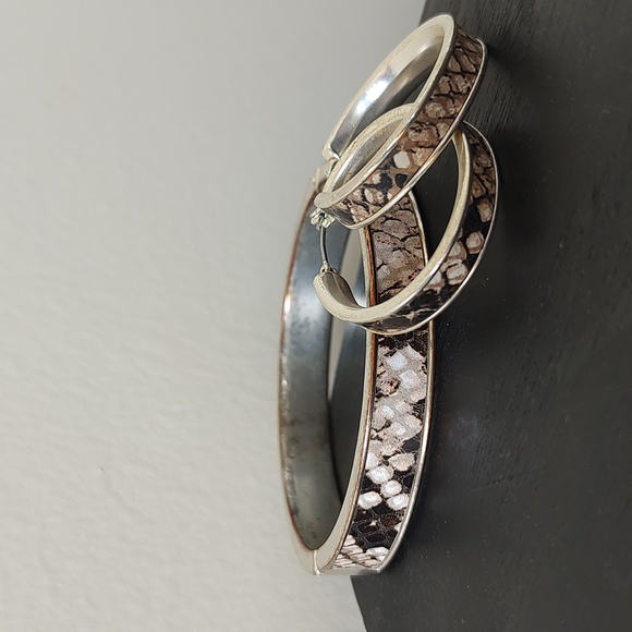 Lucky Brand Jewelry - ⚡️HP⚡️Lucky Brand Bracelet & Hoop Snakeskin Earrings SET